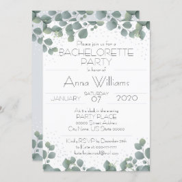 Invitación PARTIDO BACHELORETTE Eucalyptus Verde Boho Moderno
