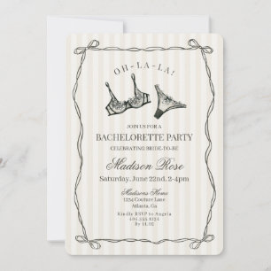 Invitación Partido Bachelorette Lingerie Lace