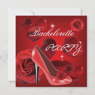 Invitación Partido Bachelorette Roses Roses Hi Heel Shoe