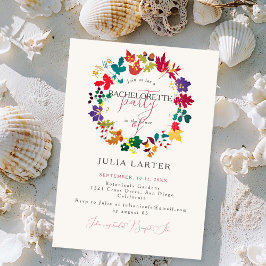 Invitación Partido Bachelorette Spring Mustard Purple Meadow