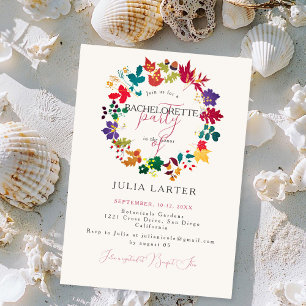 Invitación Partido Bachelorette Spring Mustard Purple Meadow