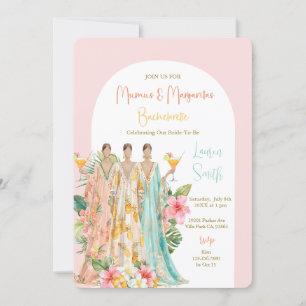 Invitación Partido Bachelorette Tropical de Mumu y Margaritas