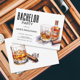 Invitación Partido Bourbon y Cigar Bachelor
