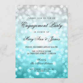 Invitación Partido Comprometido de Luces de Beach Ombre Bokeh