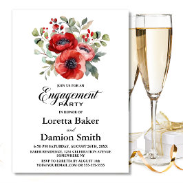 Invitación Partido Compromiso Floral Rojo