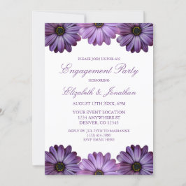 Invitación Partido Compromiso Purple Floral
