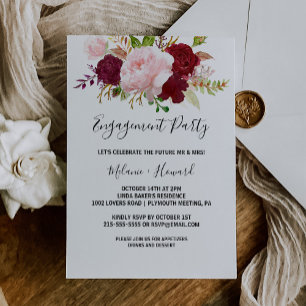 Invitación Partido Compromiso Rojo Tropical y Romántico