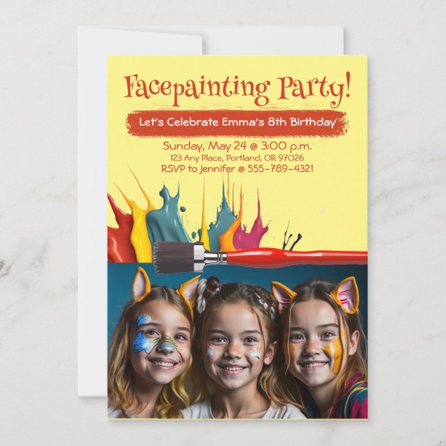 Invitación Partido Cumpleaños del Chica de Facebook (Anverso)