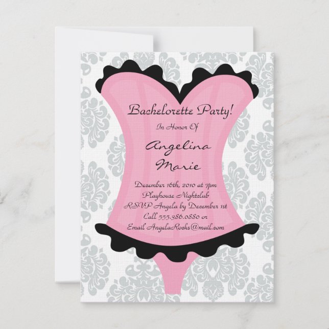 Invitación Partido Cute Bachelorette (Anverso)