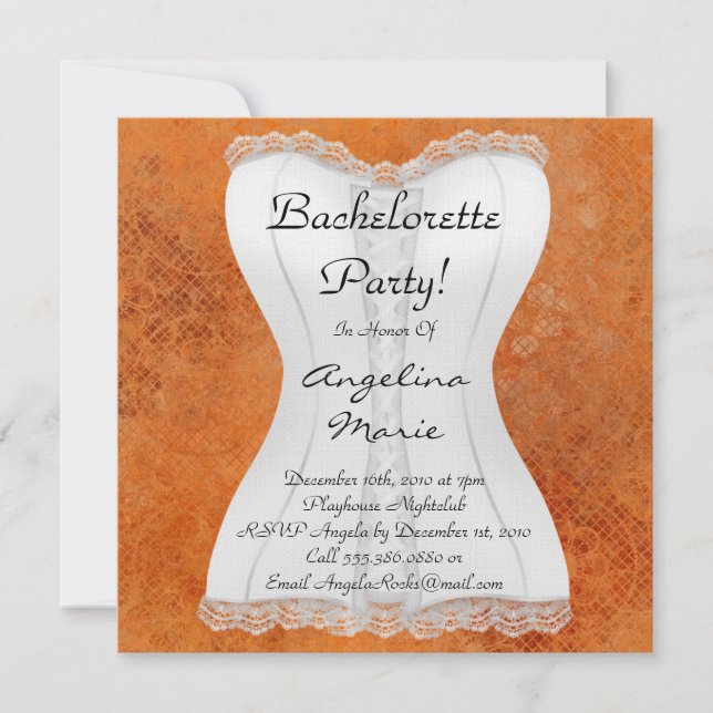 Invitación Partido Cute Bachelorette (Anverso)