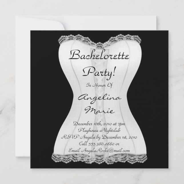 Invitación Partido Cute Bachelorette (Anverso)
