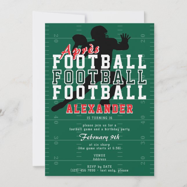 Invitación Partido de Après Football Game (Anverso)