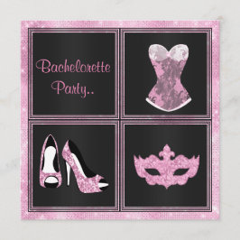 Invitación PARTIDO DE BACHELORETTE, personalizado rosa de Cor