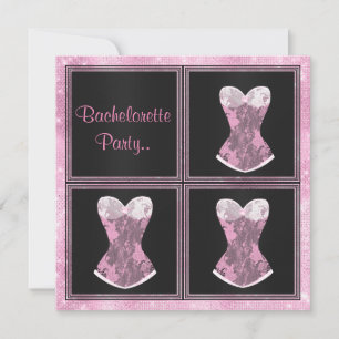Invitación PARTIDO DE BACHELORETTE, personalizado rosa de Cor