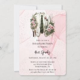 Invitación Partido de bachillerato de tinta de alcohol rosa