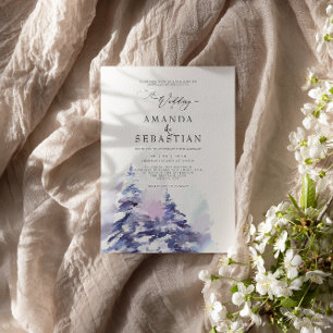 Invitación Partido de Boda de Nieve Morada de Invierno
