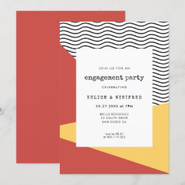 Invitación Partido de compromiso al estilo Memphis de Pop art