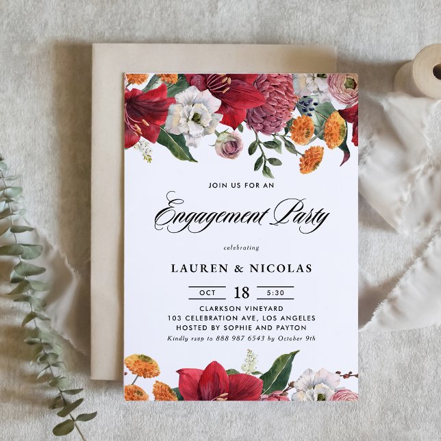 Invitación Partido de compromiso Amaryllis y Mamáes Botánicas (Subido por el creador)