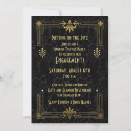Invitación Partido de compromiso Art Deco de los 20