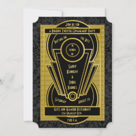 Invitación Partido de compromiso Art Deco de los 20