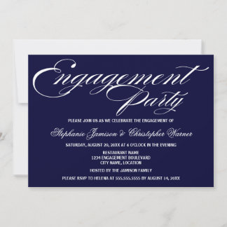 Invitación Partido de Compromiso Azul de la Marina Elegante