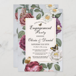 Invitación Partido de compromiso Bloom Butterfly Floral Vinta