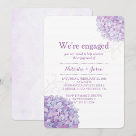 Invitación Partido de compromiso Boda de Purple Hydrangeas