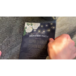 Invitación Partido de compromiso boda Hidrangeas String Light