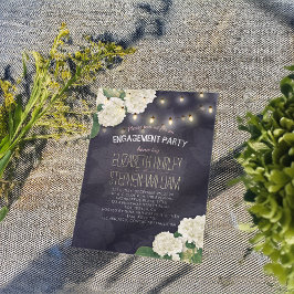 Invitación Partido de compromiso boda Hidrangeas String Light