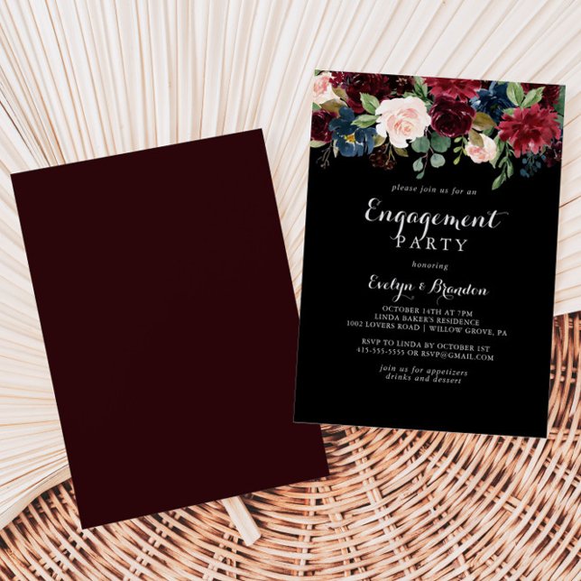 Invitación Partido de compromiso botánico negro ruso (Subido por el creador)