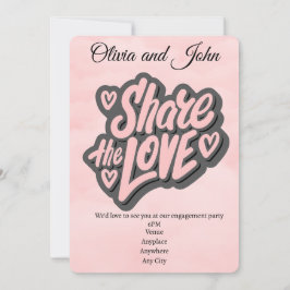 Invitación Partido de compromiso - Comparte el amor. Editable