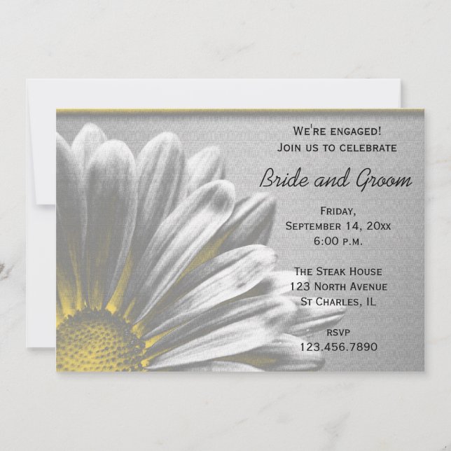 Invitación Partido de compromiso con los resaltados florales  (Anverso)