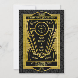 Invitación Partido de compromiso de 20 años con el Art Deco
