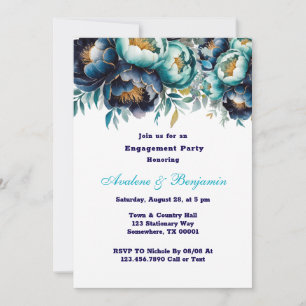Invitación Partido de compromiso de amigos pintados de azul d