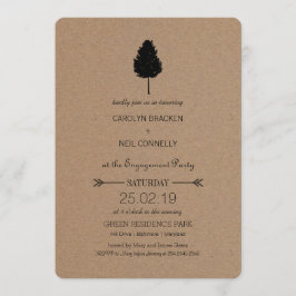 Invitación Partido de compromiso de árbol forestal de papel d
