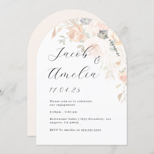 Invitación Partido de compromiso de arco floral Naranja quema