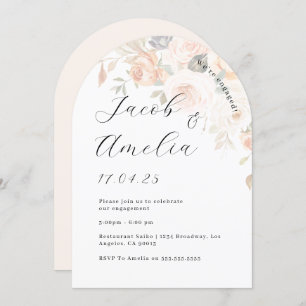 Invitación Partido de compromiso de arco floral Naranja quema