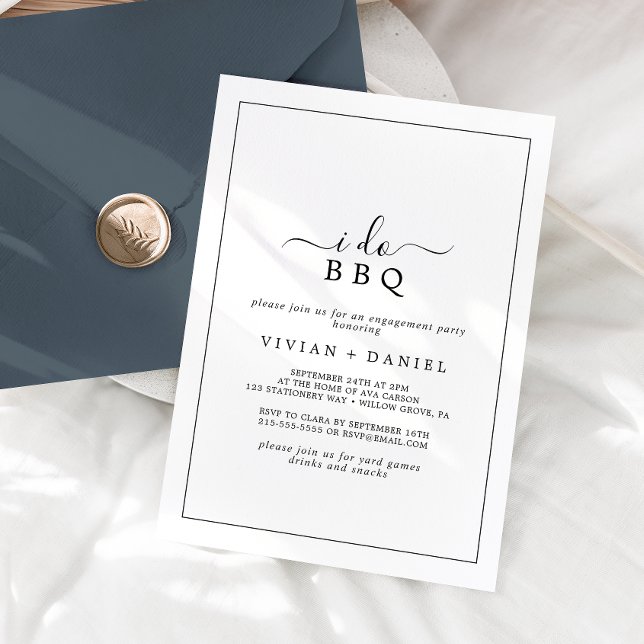Invitación Partido de compromiso de barbacoa minimalista (Subido por el creador)