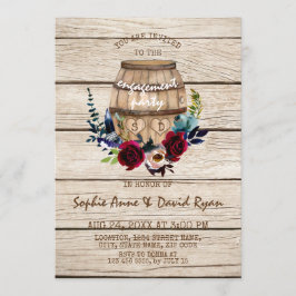 Invitación Partido de compromiso de barril de vino floral de