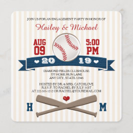 INVITACIÓN PARTIDO DE COMPROMISO DE BÉISBOL MONOGRAMADO