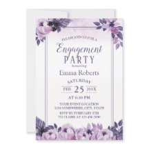 Partido de compromiso de Boda acuarela morado