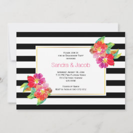 Invitación Partido de compromiso de boda blanco negro de colo