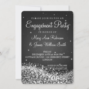 Invitación Partido de compromiso de Boda de la onda espumosa