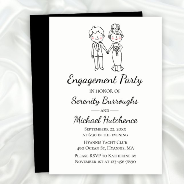 Invitación Partido de compromiso de Boda negro personalizado  (Subido por el creador)
