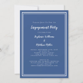 Invitación Partido de compromiso de Bodas blancos y azules mi