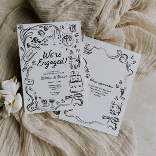 Invitación Partido de compromiso de Bodas caprichosos