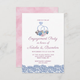 Invitación Partido de Compromiso de Bodas de Moda de Encanto