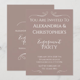 Invitación Partido de compromiso de Bodas de Moda moderna
