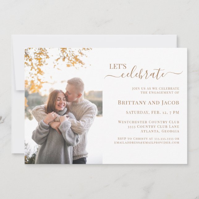 Invitación Partido de compromiso de Bodas de oro fotográfico (Anverso)