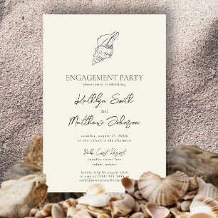 Invitación Partido de compromiso de Bodas de Shell Beach Ocea